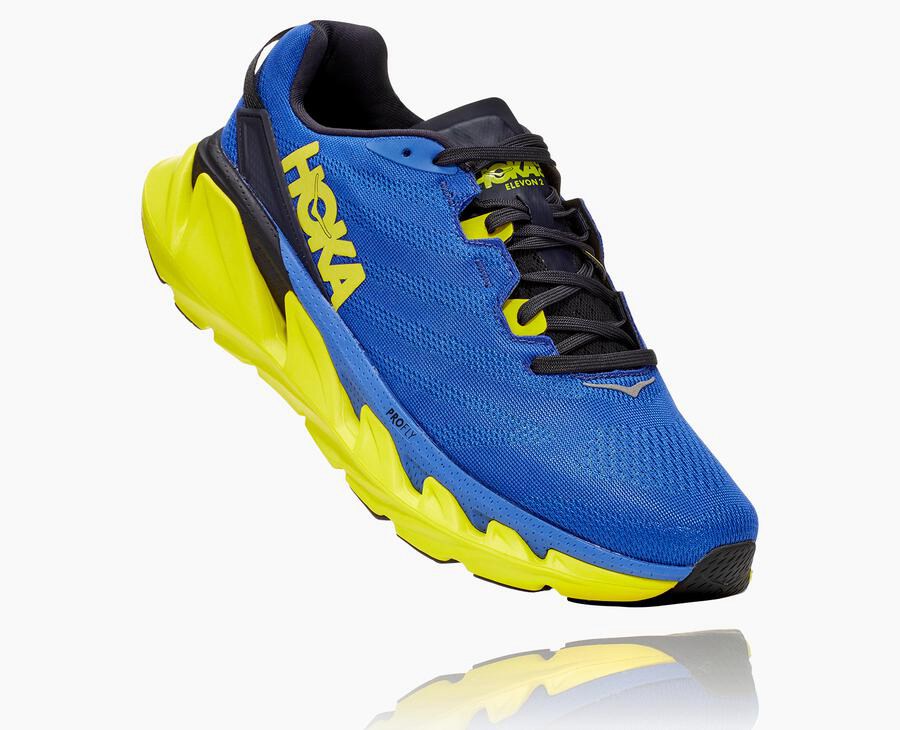 Hoka One One Running Shoes Mens Blue/Green - Elevon 2 - 30425KONF